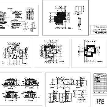 独栋别墅建筑施工图3D模型