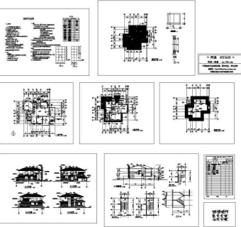 独栋别墅建筑施工图3D模型