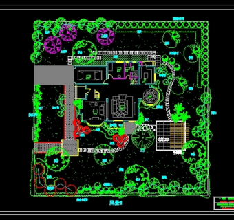 别墅私家花园设计图纸3D模型