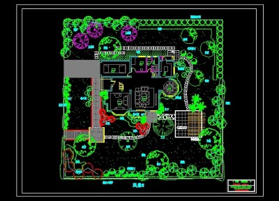 别墅私家花园设计图纸3D模型