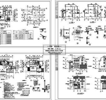 超豪华别墅建筑设计施工图3D模型