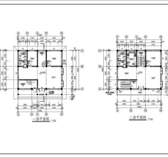 某四层框架结构私人别墅住宅设计cad建筑结构施工图