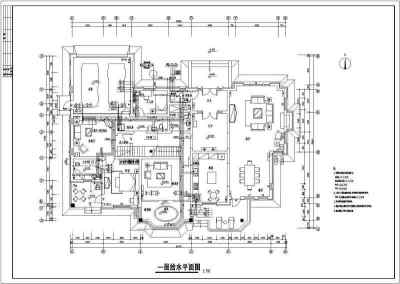 一栋2层私家别墅给排水设计施工图3D模型