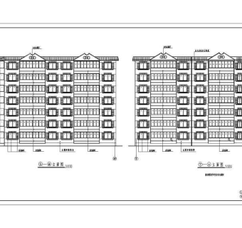 L型多层住宅楼建筑设计施工图