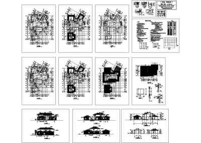 两层独立豪华别墅施工图D型3D模型