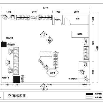 艾安琪服装店1层店铺室内装修设计图纸3D模型