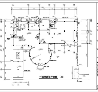 一栋3层的独栋别墅给排水设计施工图3D模型