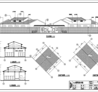 某公园单层框架结构公厕建筑施工图纸3D模型