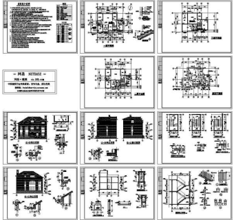 别墅建筑施工图3D模型