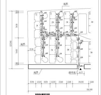 某小区室外给排水及燃气管道综合管线图3D模型