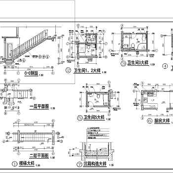 欧式别墅建筑结构施工图3D模型