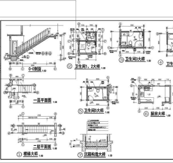 欧式别墅建筑结构施工图3D模型