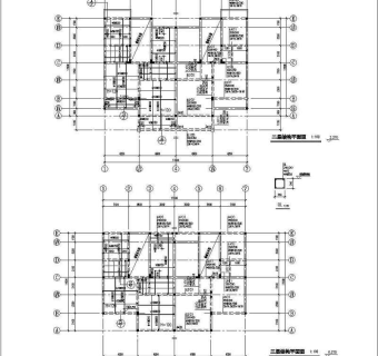 三层框架结构别墅楼结构设计施工图