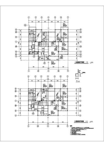 三层框架结构别墅楼结构设计施工图