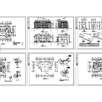 双拼别墅建筑施工图3D模型