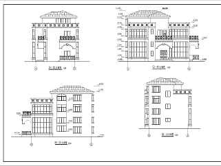 某地区3层框架结构别墅建筑方案图