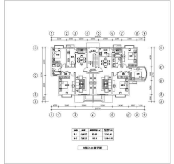 多层住宅楼建筑设计平面图
