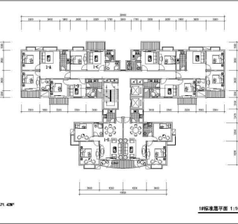 某小区多层住宅楼户型设计图