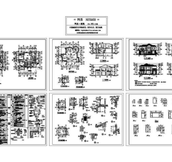 独立别墅全套施工图3D模型