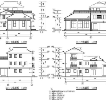 某地三层框架结构别墅建筑设计施工图