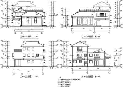 某地三层框架结构别墅建筑设计施工图