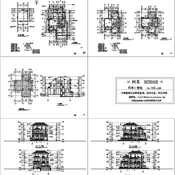 一套完整的别墅建筑结构施工图3D模型