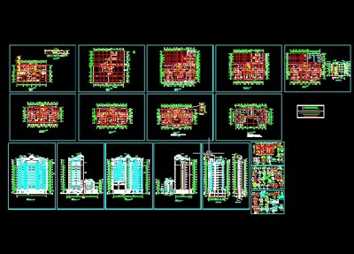 全套小高层商住楼图纸3D模型