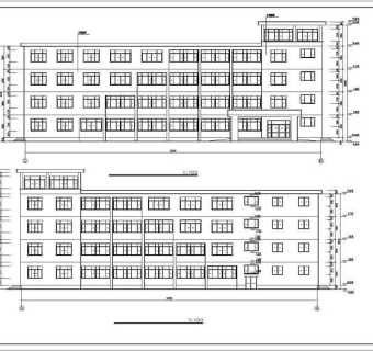 某学校四层框架结构教学楼建筑设计施工图