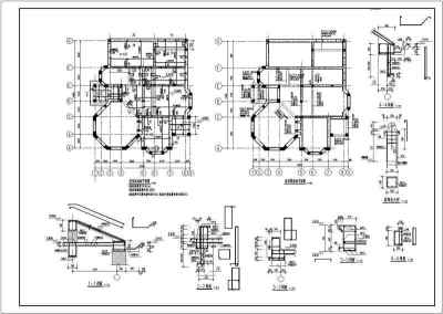 某地三层砖混结构桃园别墅结构施工图