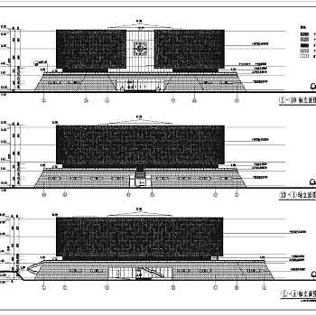 广东某地3层框架结构博物馆建筑方案图