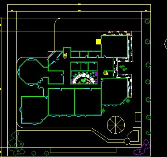 幼儿园设计（天正）总平面、自动生成平立面、效果图和剖面