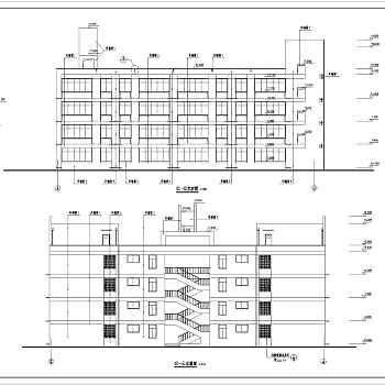 某中学四层框架结构教学楼建筑设计方案图