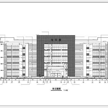 某五层框架结构教学楼建筑设计方案图3D模型