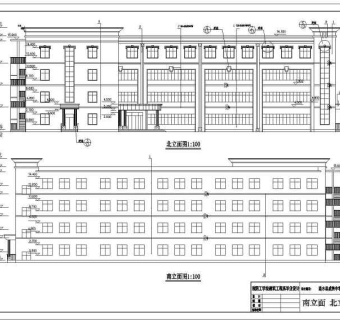 某中学四层框架结构教学楼建筑设计方案图