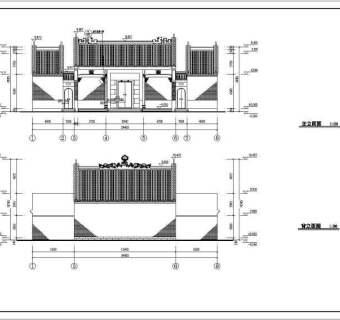 某地区框剪结构仿古祠堂建筑方案图3D模型