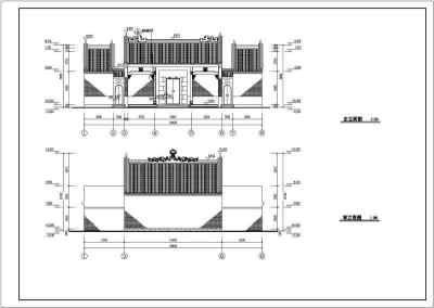 某地区框剪结构仿古祠堂建筑方案图3D模型