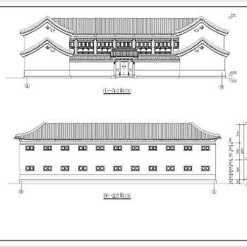 北方框架结构仿古建筑方案设计图节点3D模型