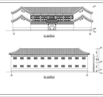 北方框架结构仿古建筑方案设计图节点3D模型