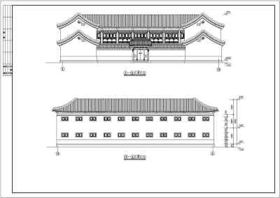 北方框架结构仿古建筑方案设计图节点3D模型