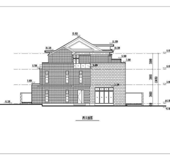 某三层联排式坡屋顶别墅建筑施工图