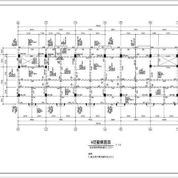 某地4层框架结构办公楼结构设计施工图