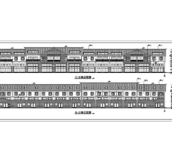 某地二层框架结构仿古商业街建筑施工图