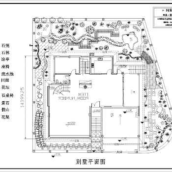 别墅庭院景观绿化平面图3D模型