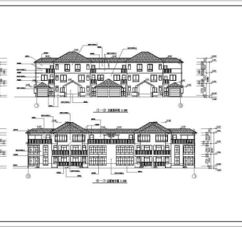 某地三层砖混结构并联别墅建筑设计施工图