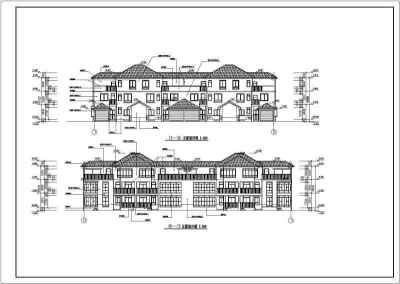 某地三层砖混结构并联别墅建筑设计施工图