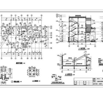 湖南省某地三层框架结构别墅建筑设计施工图纸
