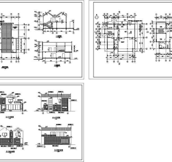 多层别墅建筑施工图四套