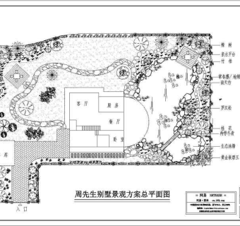 某私人别墅景观方案总平面图