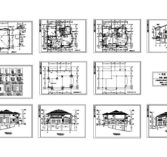 两层别墅坡地施工图