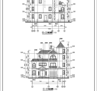 某地三层剪力墙结构别墅建筑设计施工图